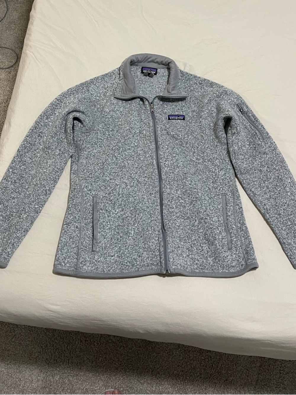 Patagonia Women's Heather Gray Full-Zip Teddy Fleece Jacket